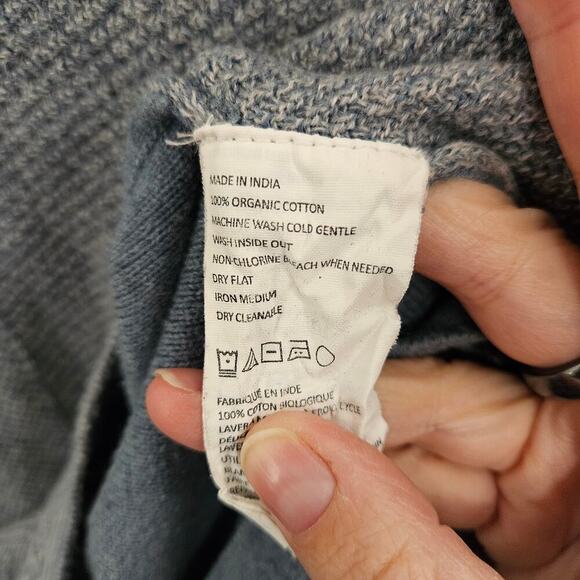 prAna Organic 100% Cotton Cedros Blue V-Neck Sweater Tunic. Size M - Picture 5 of 5